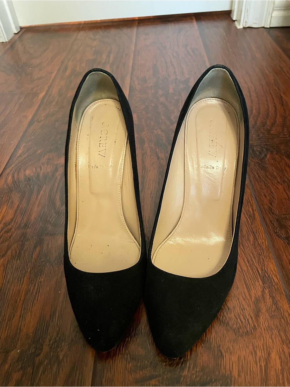 J. Crew Women's Black Suede rounded-Toe Pumps